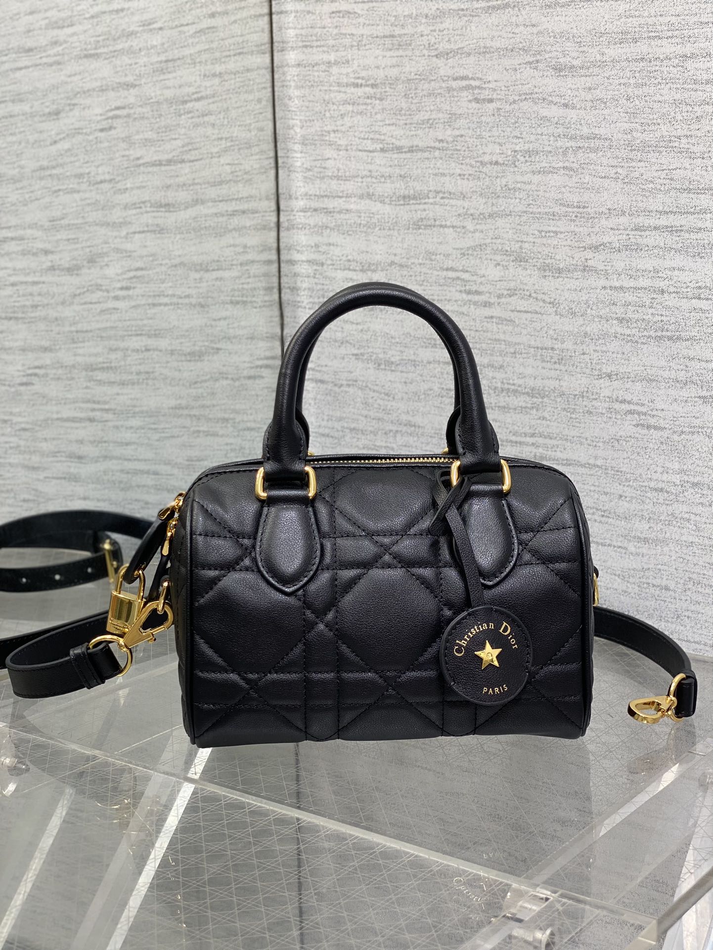 Dior Groove 20 Mini Boston Bag — Black Cannage Lambskin